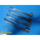 Lot of 4 Rusch Greenspec Miller 3 Fiber Optic Laryngoscope Blades ONLY ~ 24681