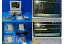 Philips V24C/M1204A Multipara Monitor W/ Rack , Modules & Patient Leads ~ 27659