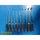 10X Jerit & Spectrum Surg Bosaco Angled Oval Bruns Curettes, Orthopedic ~ 21317