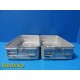  2X Aesculap JN-741 Three Quarter Size Containers Bottom ONLY W/ Plates ~ 29473