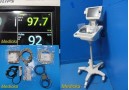 2012 Philips VS4 Sure Signs Monitor W/ TEMP NBP SPO2 Leads Premium Stand ~ 32184