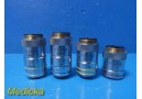 Lot of 4 Fisher Microscope Objectives / Lenses ~ 33906
