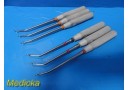 Lot of 06 Codman 5, 6 & 8mm Ring Cone Curettes Angled 9" Long ~ 35589