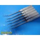 Lot of 06 Codman 5, 6 & 8mm Ring Cone Curettes Angled 9" Long ~ 35589