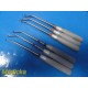 Lot of 06 Codman 5, 6 & 8mm Ring Cone Curettes Angled 9" Long ~ 35589