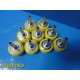 Lot of 9 Yellow Medical Air Quick-Connect Hose Barb Adapters Fitting 38590