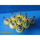 Lot of 9 Yellow Medical Air Quick-Connect Hose Barb Adapters Fitting 38590