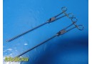 Lot of 2 Laparoscopic Needle Holders - 14.25" | Ratcheted Ring Handle ~ 38999