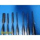 7x Zimmer Richards Jarit Orthopedic Bone Chisels | Straight & Curved | 8" ~38986