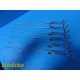 6x Olympus 5mmx300mm Laparoscopic Grasping Forceps w/ Ratcheting Handle ~ 39640