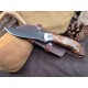 OJI™ Premium AUS‑10 Knife – Pine Cone Handle, Drop Point, Leather Sheath ~ 39813A