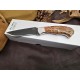 OJI™ Premium AUS‑10 Knife – Pine Cone Handle, Drop Point, Leather Sheath ~ 39813A