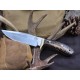OJI Premium AUS‑10 Knife – Brown Pine Cone Handle, Drop Point W/ Sheath ~ 39813B