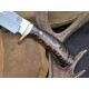 OJI Premium AUS‑10 Knife – Brown Pine Cone Handle, Drop Point W/ Sheath ~ 39813B