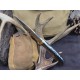 OJI Premium AUS‑10 Knife – Brown Pine Cone Handle, Drop Point W/ Sheath ~ 39813B