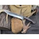 OJI Premium AUS‑10 Knife | Red & Black Micarta Handle, Drop Point, Sheath ~ 39813C
