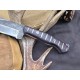 OJI Premium AUS‑10 Knife | Red & Black Micarta Handle, Drop Point, Sheath ~ 39813C
