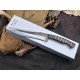 OJI Premium AUS‑10 Knife | Red & Black Micarta Handle, Drop Point, Sheath ~ 39813C