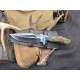 OJI Premium AUS‑10 Knife – Micarta Handle, Drop Point, Leather Sheath ~ 39814A