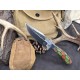 OJI Premium AUS‑10 Knife – Micarta Handle, Drop Point, Leather Sheath ~ 39814A