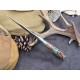 OJI Premium AUS‑10 Knife – Micarta Handle, Drop Point, Leather Sheath ~ 39814A