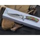 OJI Premium AUS‑10 Knife – Micarta Handle, Drop Point, Leather Sheath ~ 39814A