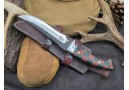 OJI Premium AUS‑8 Knife &ndash; Micarta Handle, Trailing Point, Leather Sheath ~ 39811B