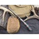OJI Premium AUS‑8 Knife – Micarta Handle, Trailing Point, Leather Sheath ~ 39811B