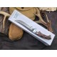 OJI Premium AUS‑8 Knife – Micarta Handle, Trailing Point, Leather Sheath ~ 39811B