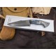 OJI Premium Damascus Knife – Dyed Bone Handle, Drop Point, Leather Sheath ~ 39811A