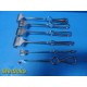 6x Volkmann Rake Retractor Lot – 3, 4 & 6-Prong Curved – STILLE & German ~ 40527