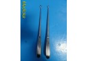 2X Richards 28-2220 & 28-2221 Brun Bone Curettes, Angled Tip, Size 2, 3 ~ 21382