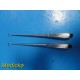 2X Richards 28-2220 & 28-2221 Brun Bone Curettes, Angled Tip, Size 2, 3 ~ 21382