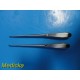 2X Richards 28-2220 & 28-2221 Brun Bone Curettes, Angled Tip, Size 2, 3 ~ 21382