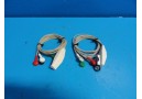 2 x Cardiac Science Quinton X12, X12+ RMS Transmitter ECG Cables W/ Bag ~16239