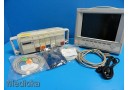 Agilent V24C M1205A Patient Monitor W/ Modules Rack & 3 New leads ~ 14563