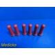 Drucker Diagnostics Red Tube Holders, 100 mm, P/N 7713031 ~ Lot of Six ~ 18572