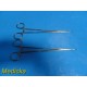 Lot of 2 Jarit 305-337 Serrated Curved Thoracic Mosquito Forceps (9-1/8")~ 20312