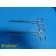 Lot of 2 Jarit 305-337 Serrated Curved Thoracic Mosquito Forceps (9-1/8")~ 20312