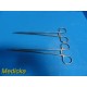 Lot of 2 Jarit 305-337 Serrated Curved Thoracic Mosquito Forceps (9-1/8")~ 20312