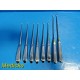 8 x Codman Surgical Assorted Orthopedic Angled Cup Curettes, Lot of 8 ~ 21380