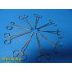 9 x Master Burrows Ochsner Forceps, Curved Fully Serrated 6.25" 1X2 Teeth~23540