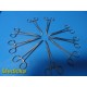 9 x Master Burrows Ochsner Forceps, Curved Fully Serrated 6.25" 1X2 Teeth~23540
